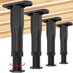 4PCS Adjustable Bed Frame Support Legs ( (8.3″-14.5″ ), Frame Center Slats Heavy