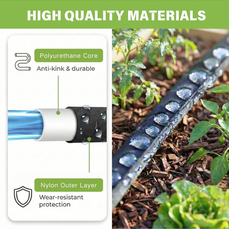 Kobaz Flat Soaker Hose 75 Ft Drip Soaker Hose For Vegetable Gardening gallery