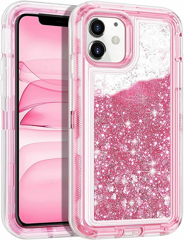 For iPhone 16 /15/14 /13/12/Pro /Plus Shockproof Liquid Glitter Defender Case gallery