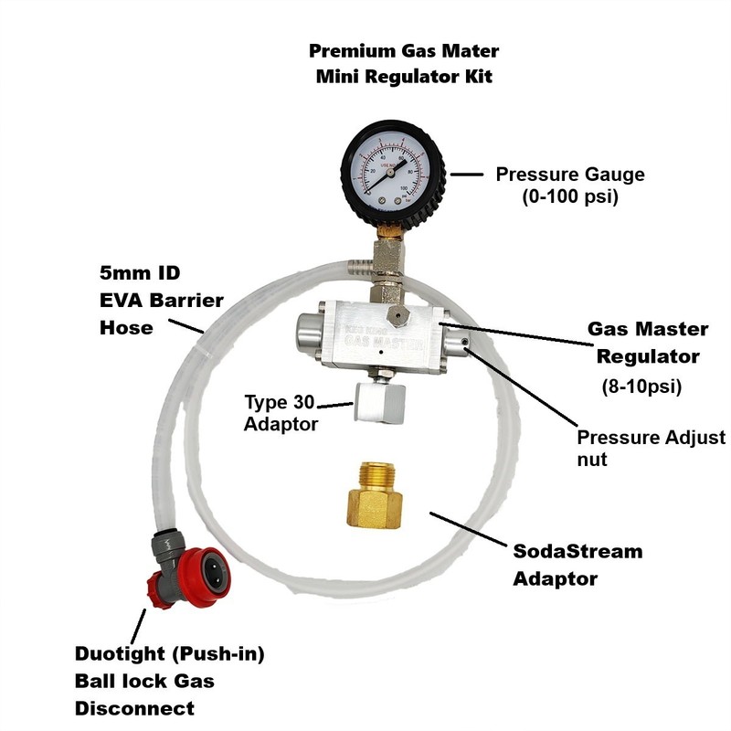 Universal Mini Gas Master CO2 Regulator for Regular CO2 Gas Bottle/Soda Stream gallery