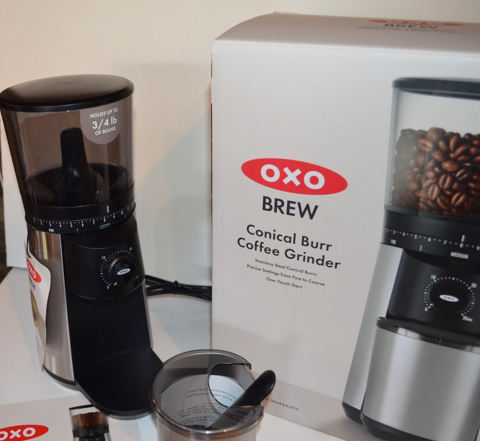 OXO Brew Conical Burr Coffee Grinder - Silver, Stainless Steel Burrs gallery