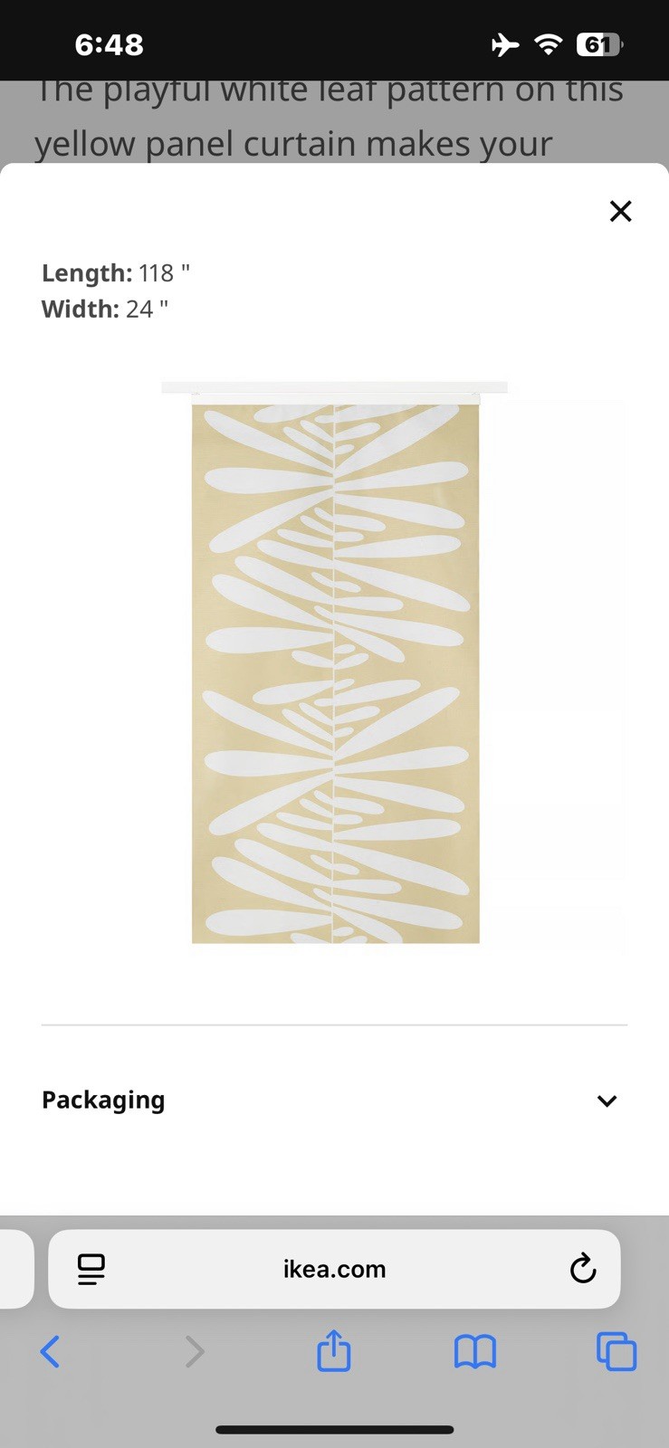 [4] X IKEA RÖNNVÅRMAL Panel curtain, beige/white, 24x118 " 005.665.74 gallery