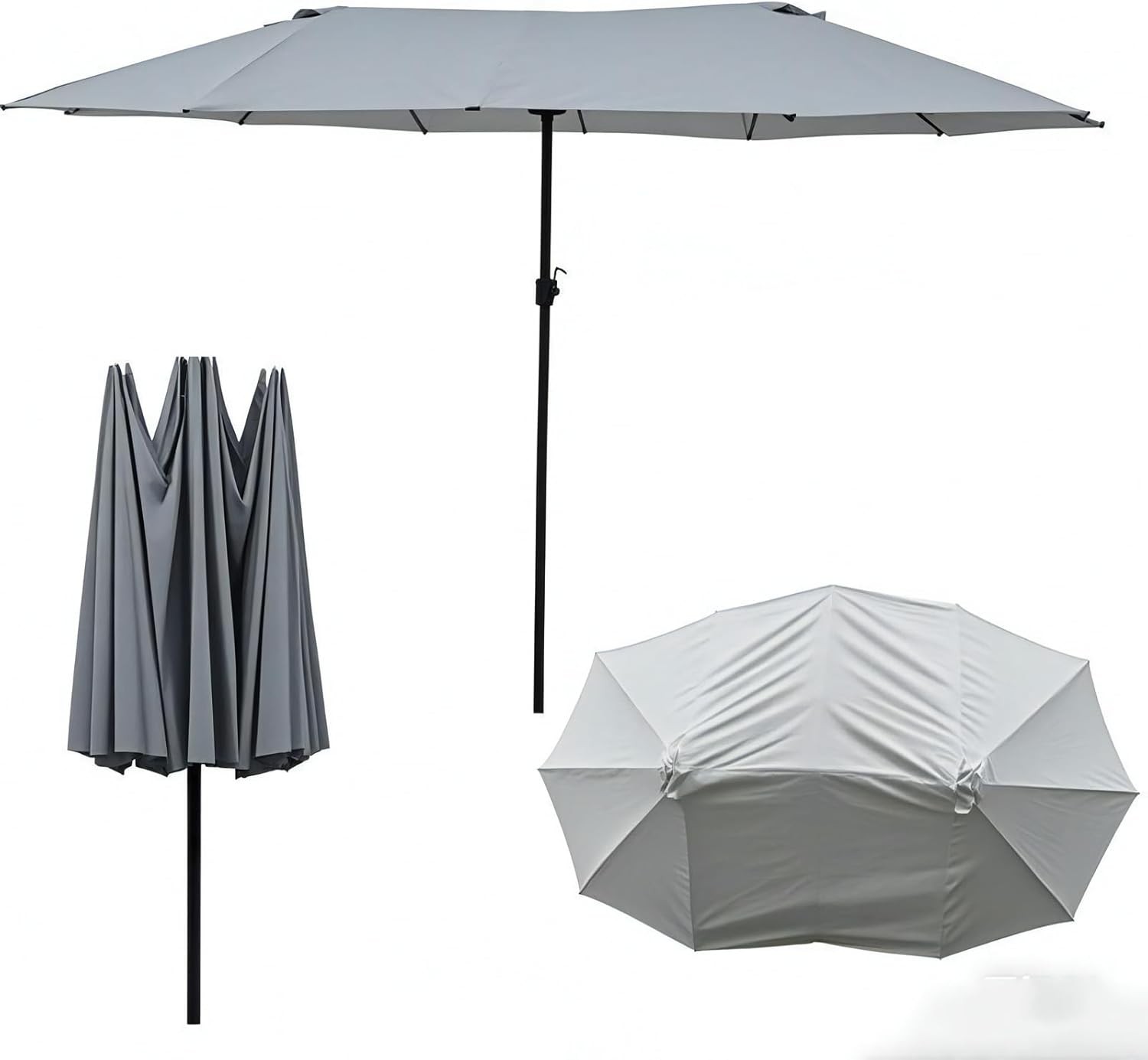 Patio Umbrella Replacement Canopy 12 Ribs for 15'X9' Double Sided Patio Umbrella gallery