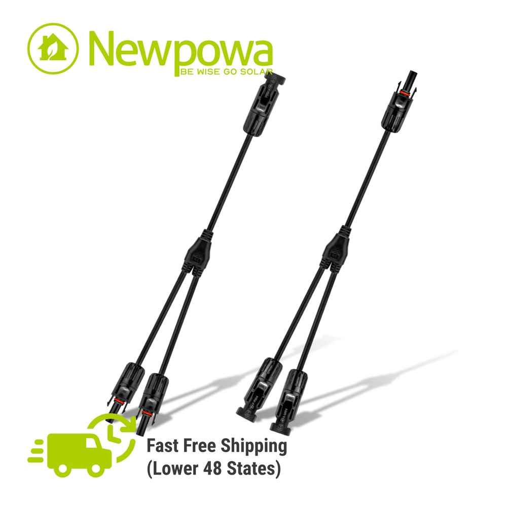 Solar Panel 1ft Flexible Branch Parallel Connectors Cable 2 to 1