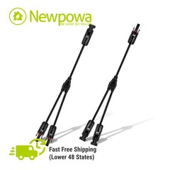 Solar Panel 1ft Flexible Branch Parallel Connectors Cable 2 to 1