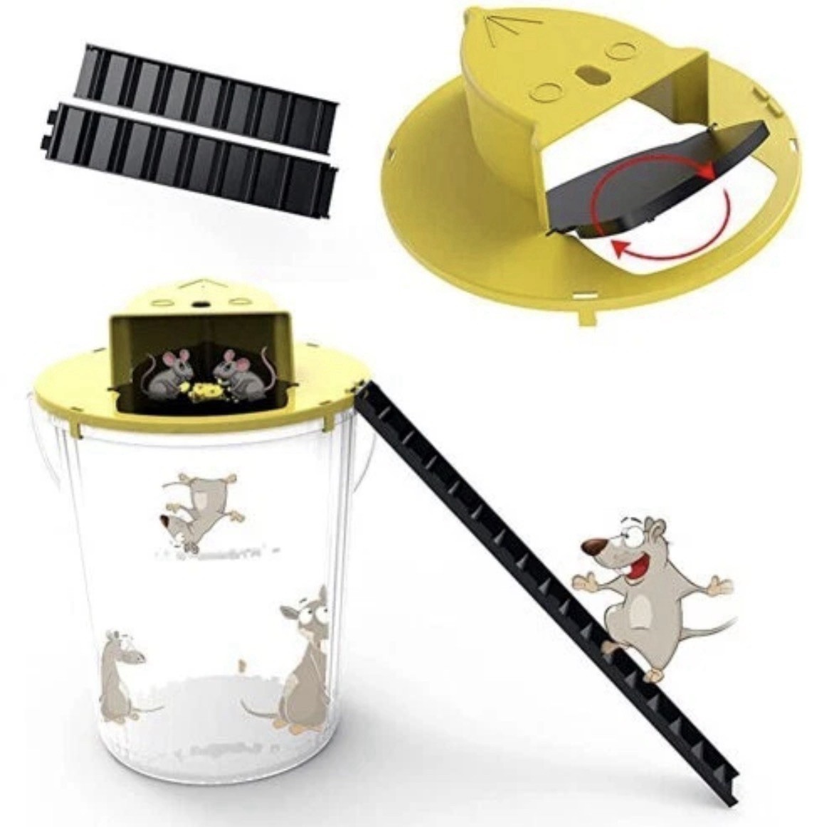 Mouse Rat Trap Flip & Slide Mouse Trap Bucket Catcher Mousetrap Slide Bucket Lid gallery