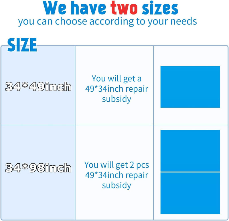 Extra Large Pool Liner Repair Patch 2.8x4.1 Ft Blue Self-Adhesive Vinyl Kit gallery
