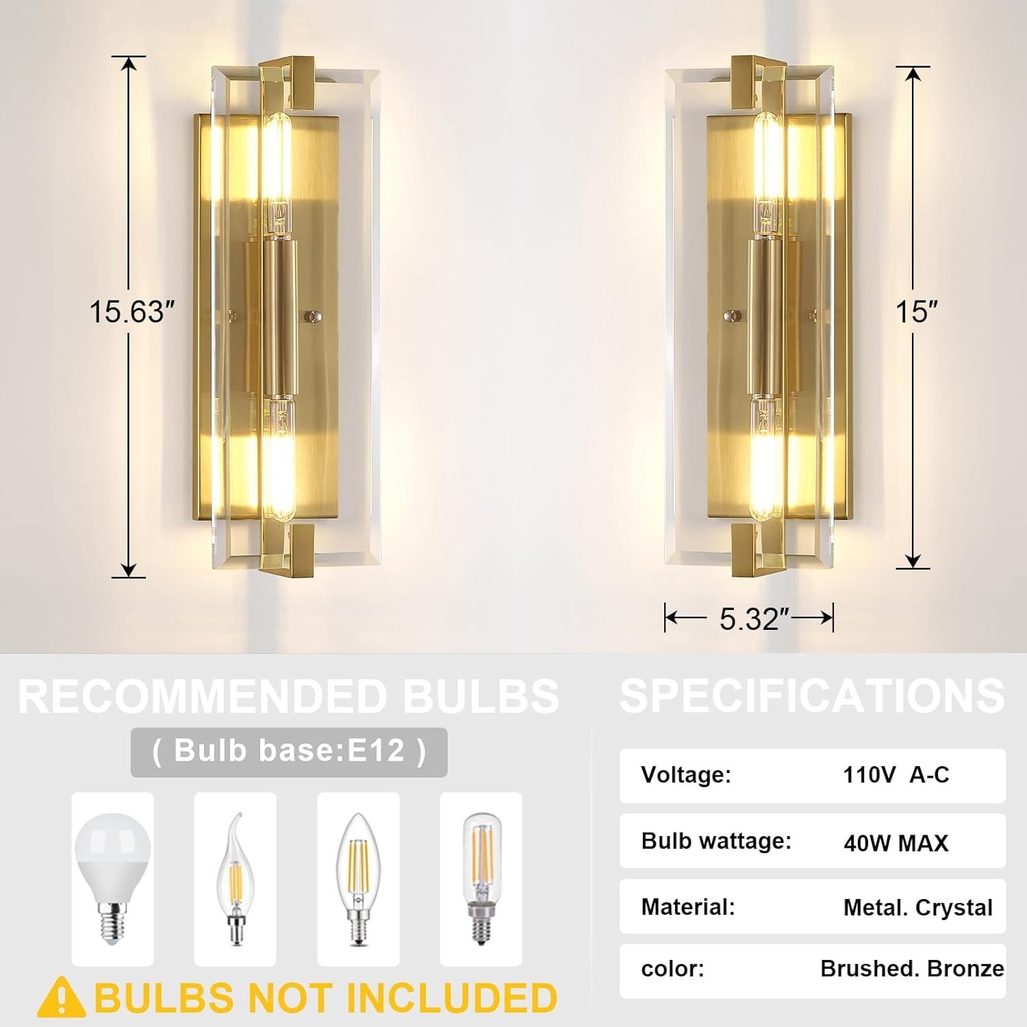 Crystal Bathroom Wall Sconce Modern Concise Style Wall Light Fixture gallery