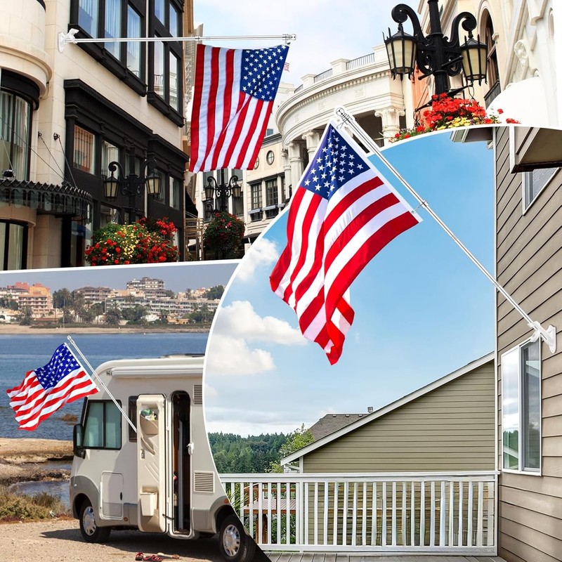 7-foot-1-inch rotating flagpole set, compatible with 3x5 and 4x6 flag sizes gallery