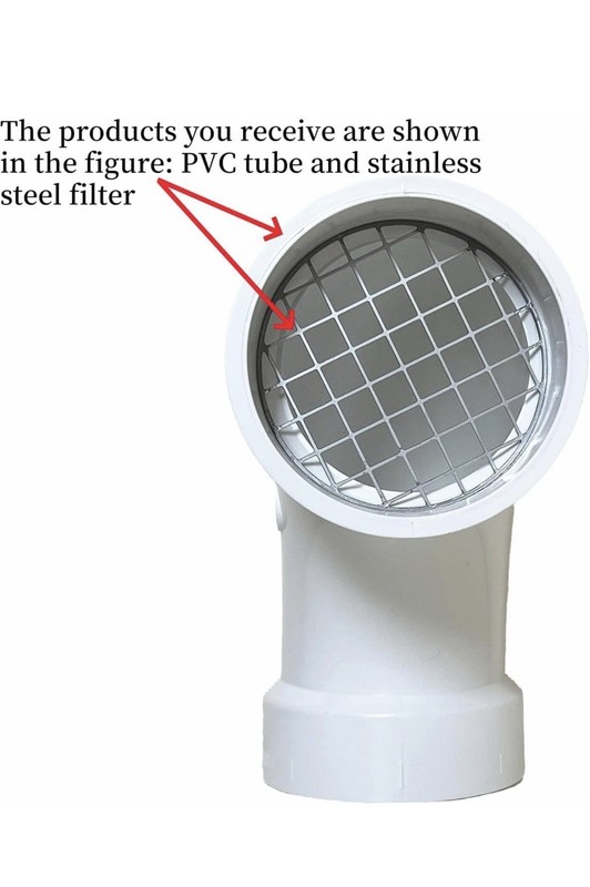 PVC termination vent with stainless steel screen,90°Roof Vent Cap for Furnace 2” gallery