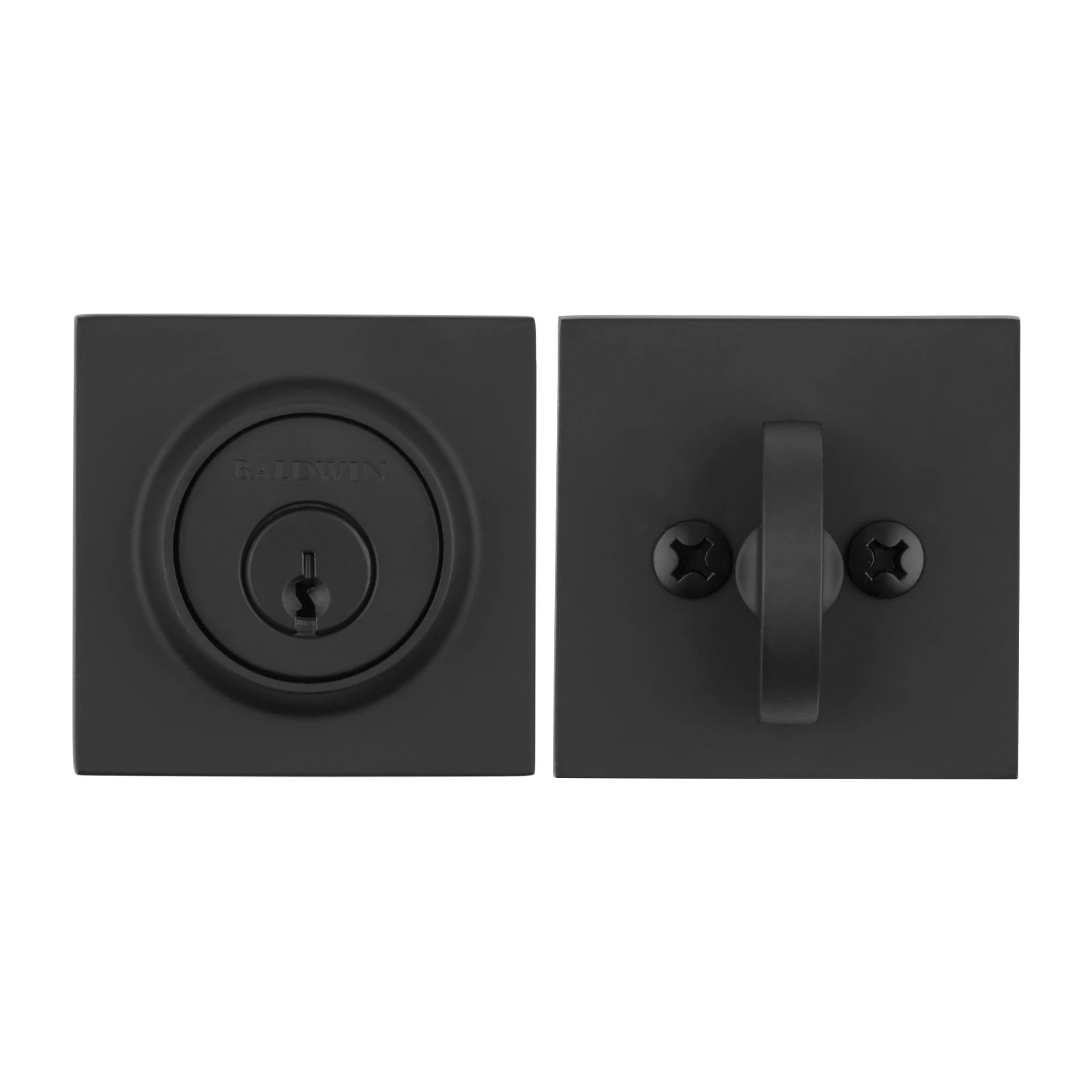 Baldwin Reserve Contemporary Square Patio Deadbolt Satin Black SC.CSD.190.6l.ds gallery