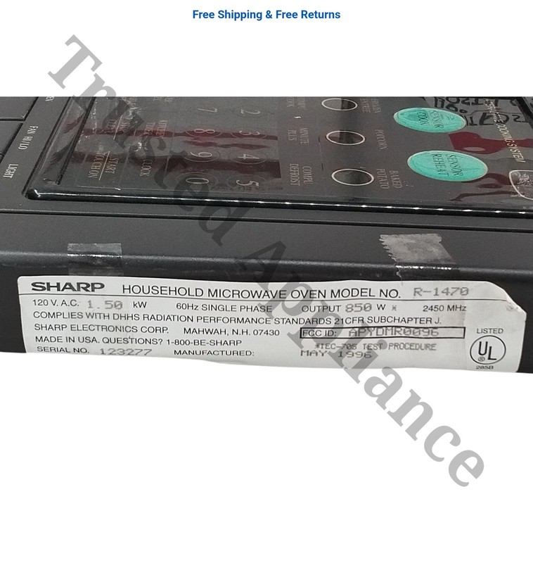 Microwave Control Panel Console FPNLCB168MRK0 BLACK gallery
