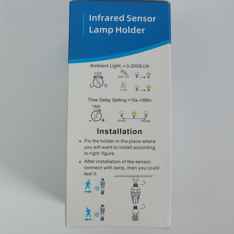 Screw-In Motion Detector Sensor Light Socket 360° to 25' LED Fluorescent E26/E27 gallery