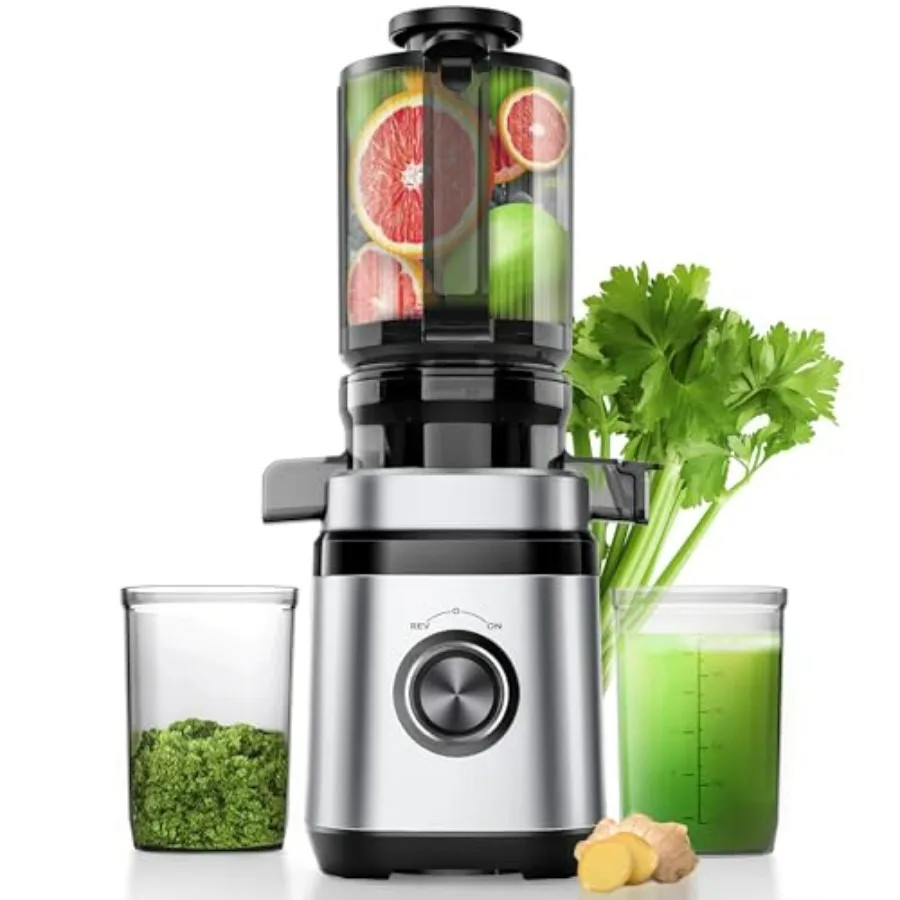 Cold Press Masticating Juicer Machine 350W Whole Fruit Slow Juicer Extractor