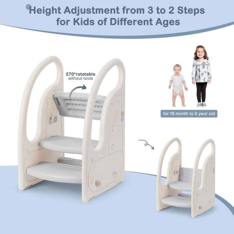 Adjustable Toddler Step Stool - 3 Steps for Easy Kitchen & Potty Training Access gallery
