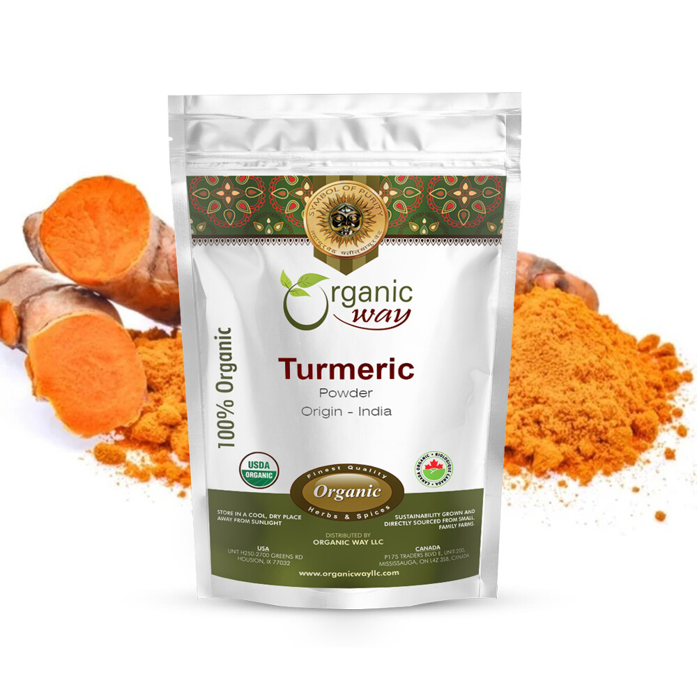 Organic Way Turmeric / Haldi Root Powder - Organic, Kosher & USDA Certified gallery