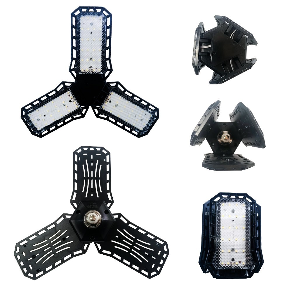 80W LED Garage Shop Light Bulb Adjustable Panel E26 Screw Socket Deformable gallery