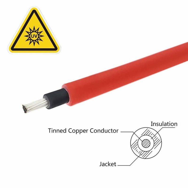 Black+Red 10 AWG Solar Panel Extension Cable Silicone Flexible Wire Connectors gallery