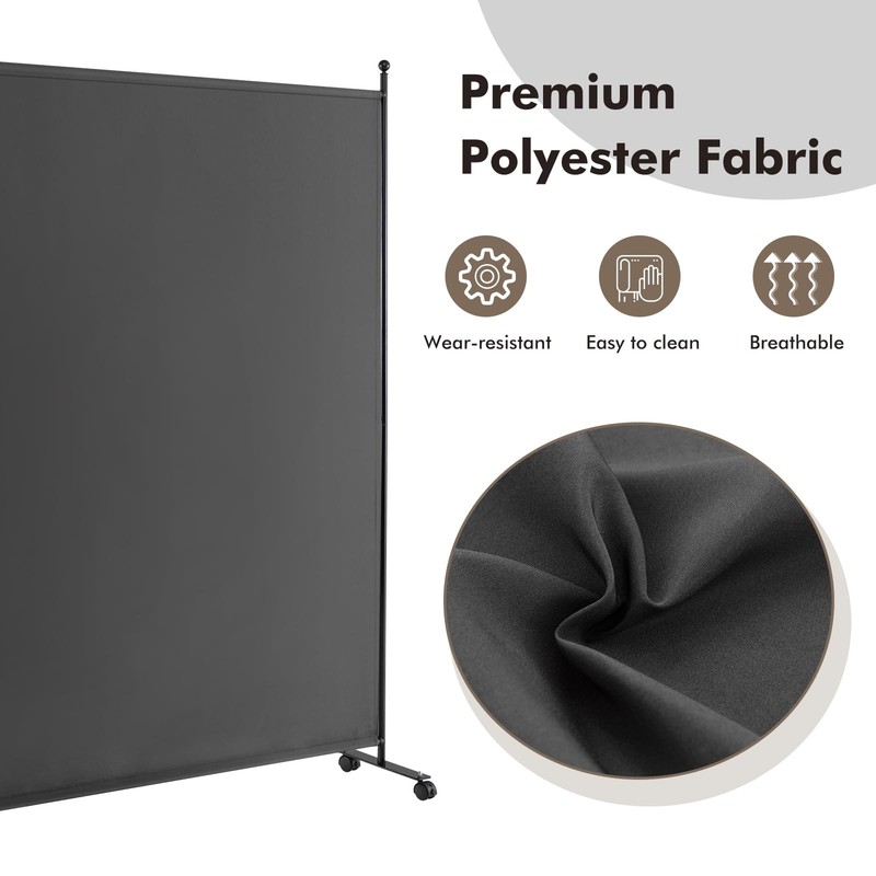Room Divider Large Single Panel, 73''W x 73''H Privacy Screen with Lockable W... gallery