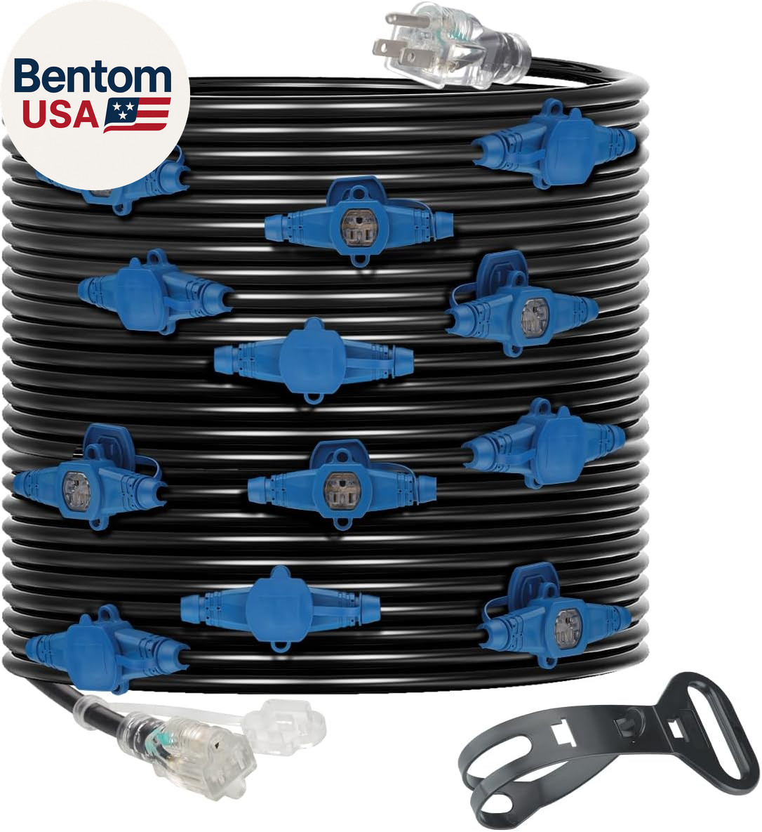 65 Feet Multi Outlet Extension Cord 12 Gauge,13 Nema 5-15R Evenly Spaced Outlets gallery