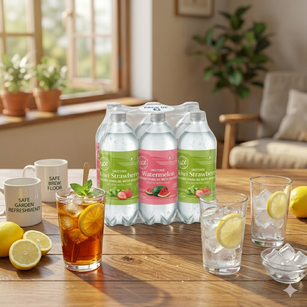 Nice! Watermelon & Kiwi Strawberry Sparkling Water 33.8oz 6 Pack gallery