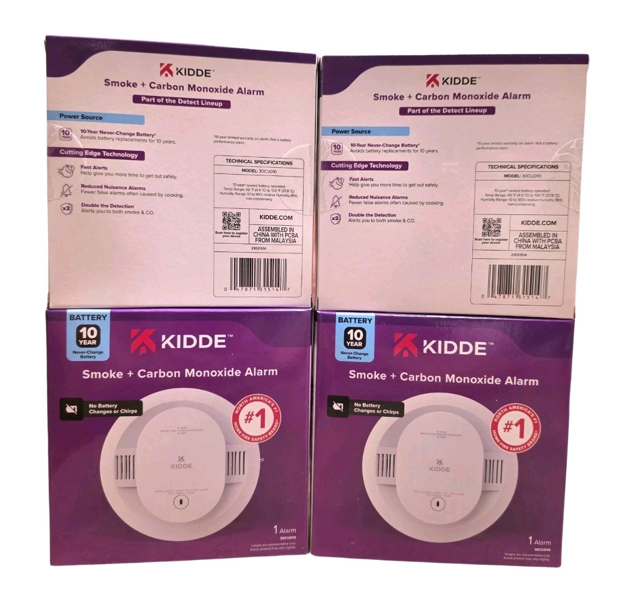 1pc Kidde Smoke & Carbon Monoxide Detector, 10-Year Battery Powered, LED Warning gallery