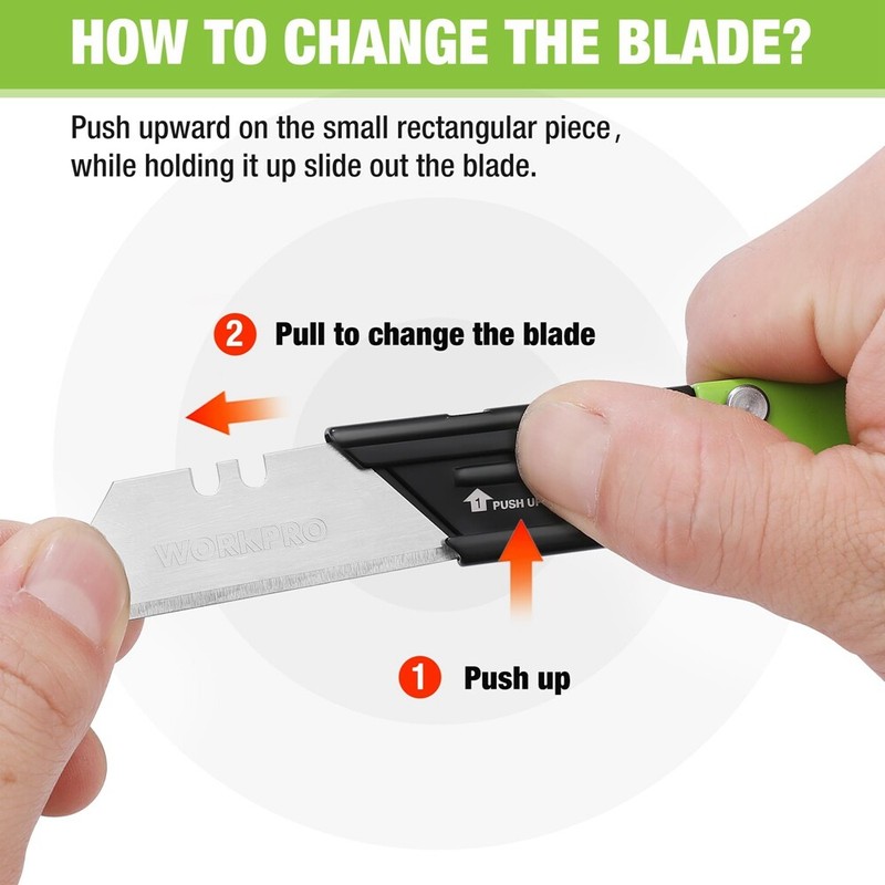 WORKPRO Mini Folding Utility Knife Box Cutter Quick Change Blade EDC Razor Knife gallery