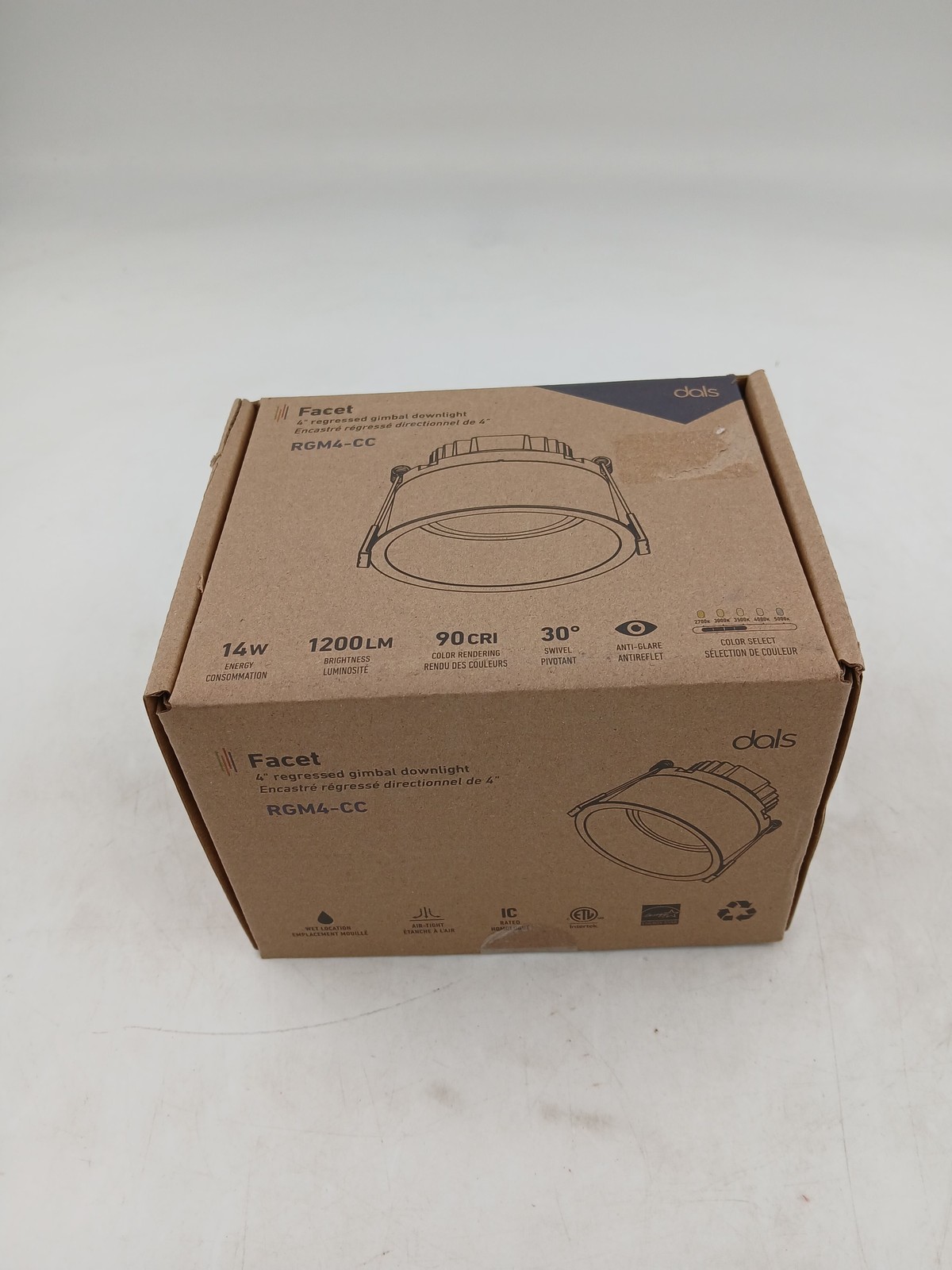 Dals Facet Recessed Gimbal Downlight 4in White 14W 1200LM 90CRI LED Indoor gallery