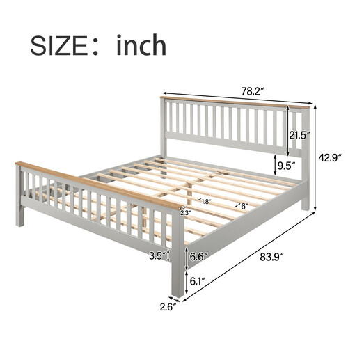 Full/Queen/King Size Solid Wood Platform Bed Frames with Headboard and Footboard gallery