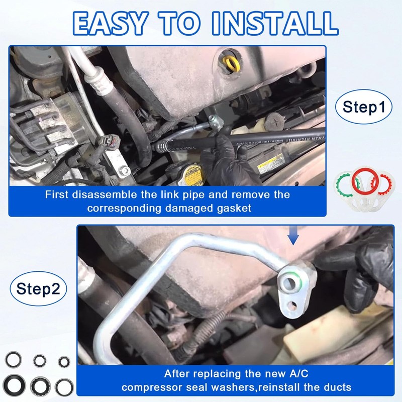 60PCS A/C O Ring Kit,Air Conditioning Compressor Gasket Seals,O Ring Assortme... gallery