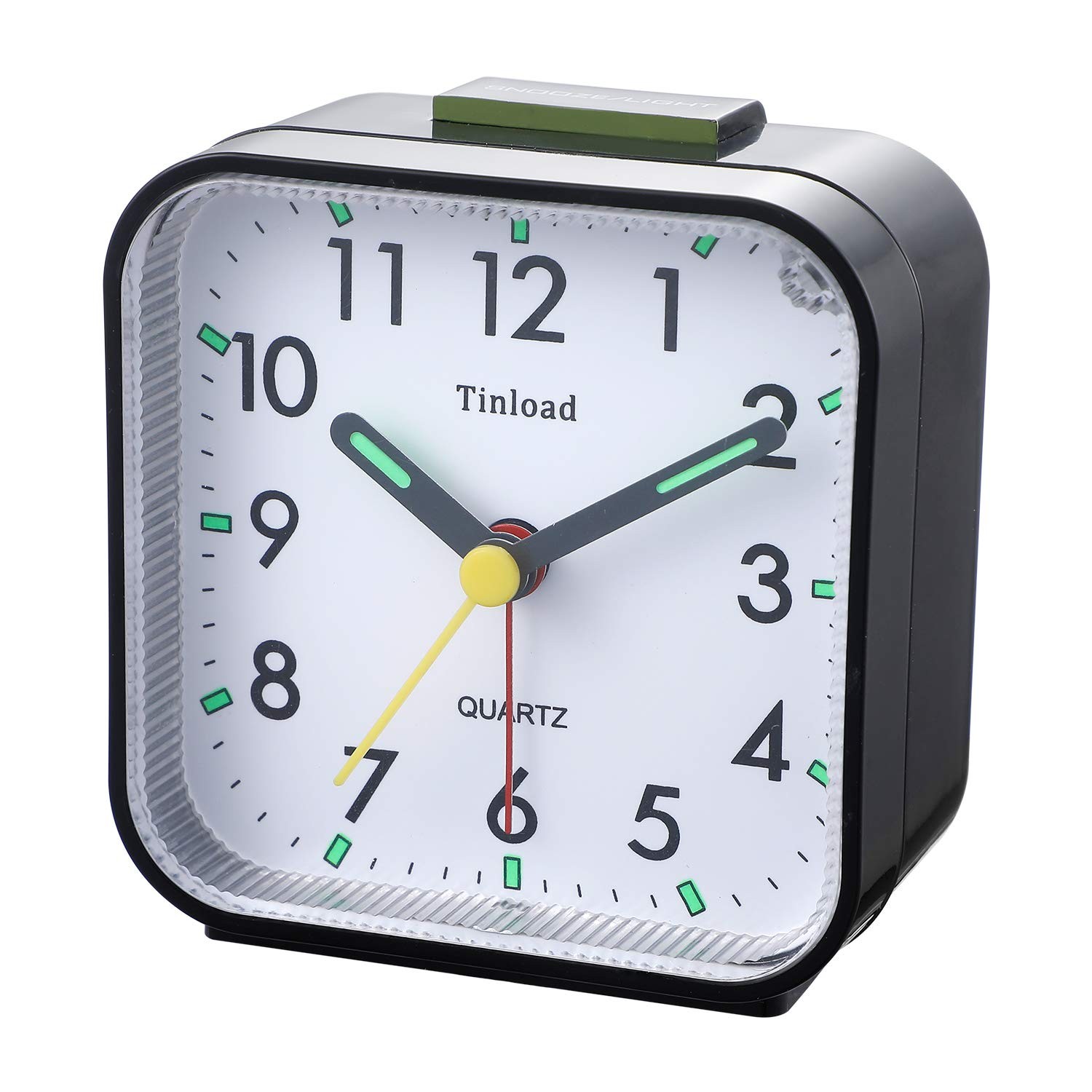 Tinload Small Battery Operated Analog Travel Alarm Clock Silent Non Ticking, ... gallery