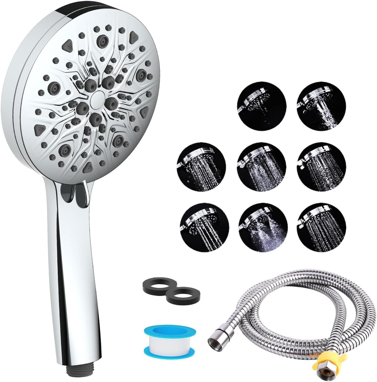 8 Spray Settings High Pressure RV Shower Head, Stainless Steel 59-inch Hose gallery