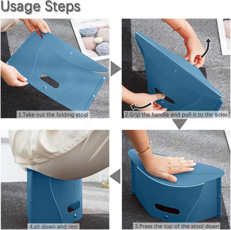 Mini Portable Folding Stool, Foldable Camping Hiking Stool, 2 in 1 Lightweigh... gallery