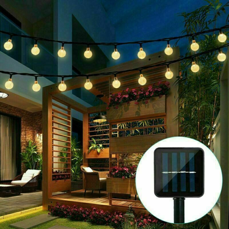 21FT Outdoor String Lights 30 LED Solar Bulb Patio Party Yard Garden Wedding gallery