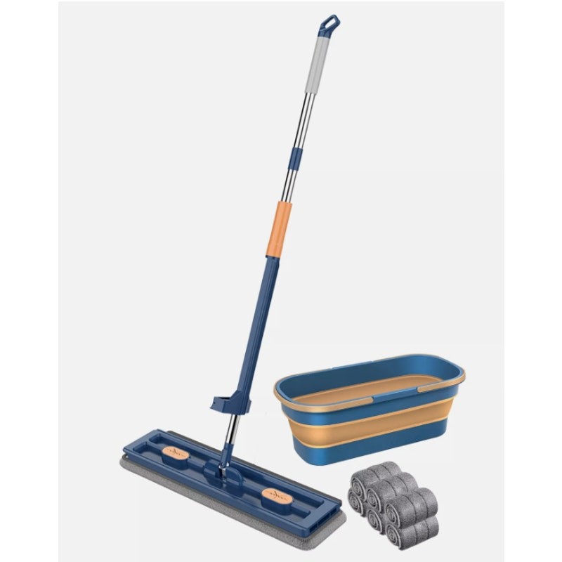 MircleMop Flat Mop 360° Rotating Mop with Bucket and 6 Microfiber Pads gallery