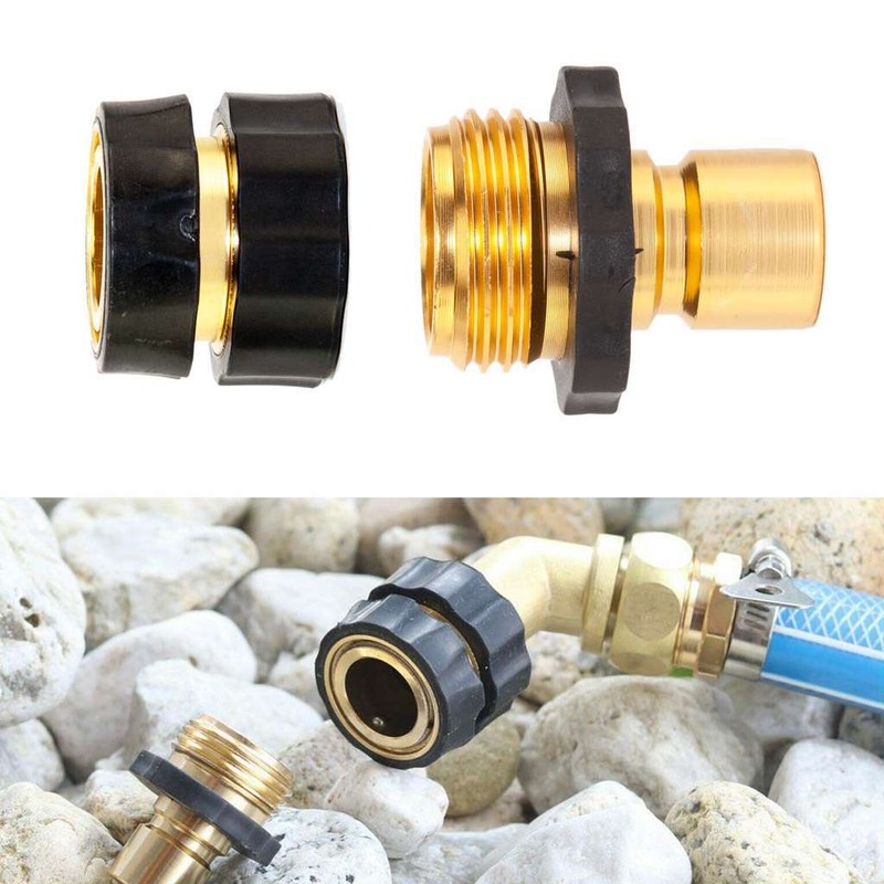 LOT Universal Garden Hose Quick Connect Set Brass Hose Tap Adapter Connector gallery