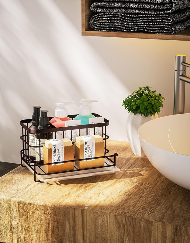 Multifunctional Kitchen Sink Caddy with Removable Drain Tray, Quick Draining Rus gallery