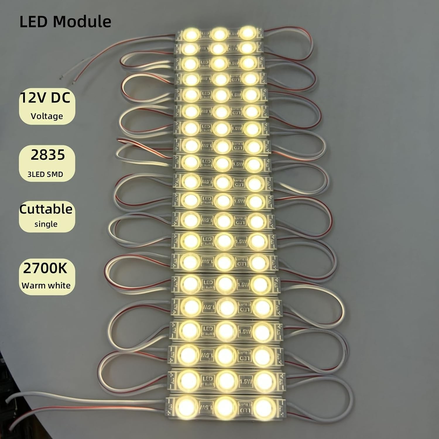 400PCS LED Module White 3000K 1.5W Storefront Lights 12V DC for Letter Signs gallery