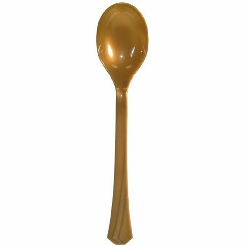 Gold Heavy weight Plastic Spoons 48 Pieces Tableware Decorations for Parties gallery