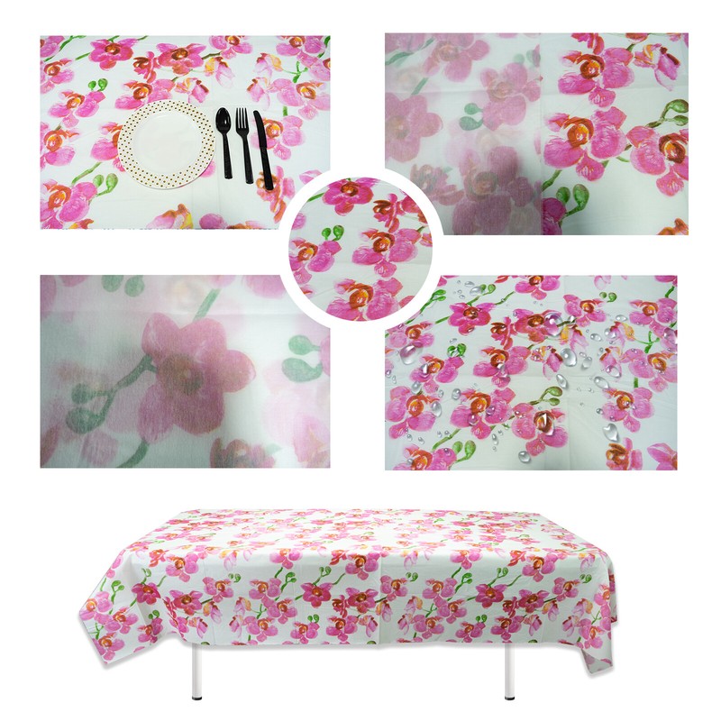 Vinyl Tablecloth Flannel Backed PVC Table Cover Waterproof Oil-Proof Wipeable gallery