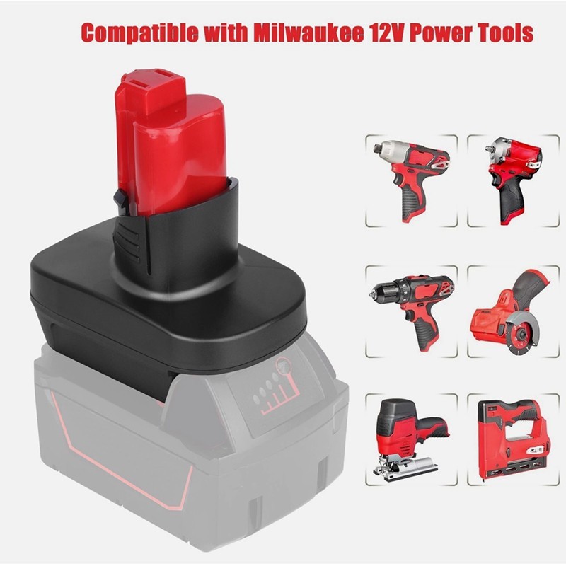 Adapter For Milwaukee Dewalt 18V / 20V Battery to Milwaukee M12 12V Power Tools gallery