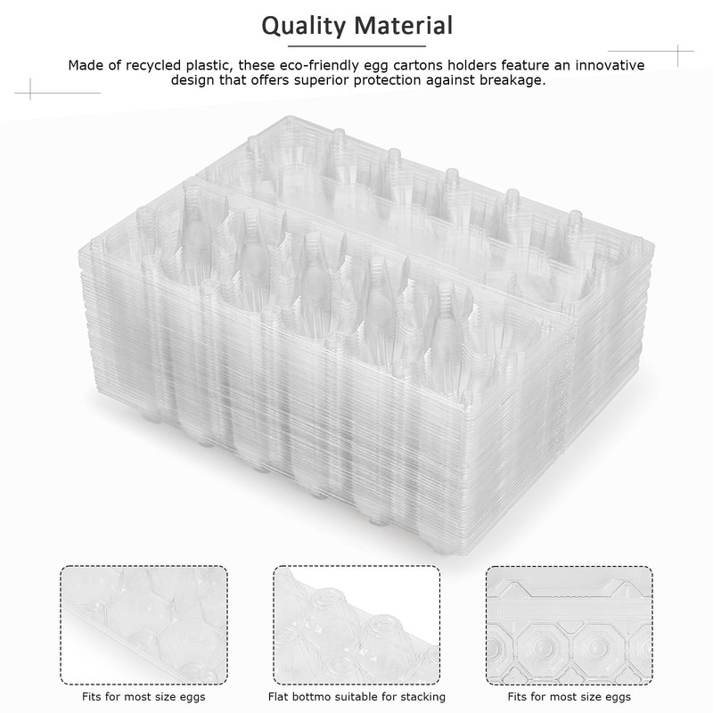 48 Pack Egg Cartons Cheap Bulk 12 Count 1 Dozen Clear Empty Chicken Egg Carto... gallery