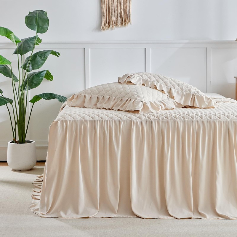 Uozzi Bedding Ruffle Skirt Bedspread Set - 30 - White Chic Ruffled gallery