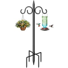 Double Shepherds Hooks for Outdoor, 108 Inch Heavy Duty Bird Feeder Pole with…