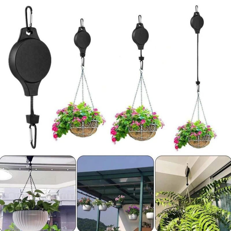 Gardening Plant Hooks Retractable Elevating Hanging Basket Bird Cage Bird gallery
