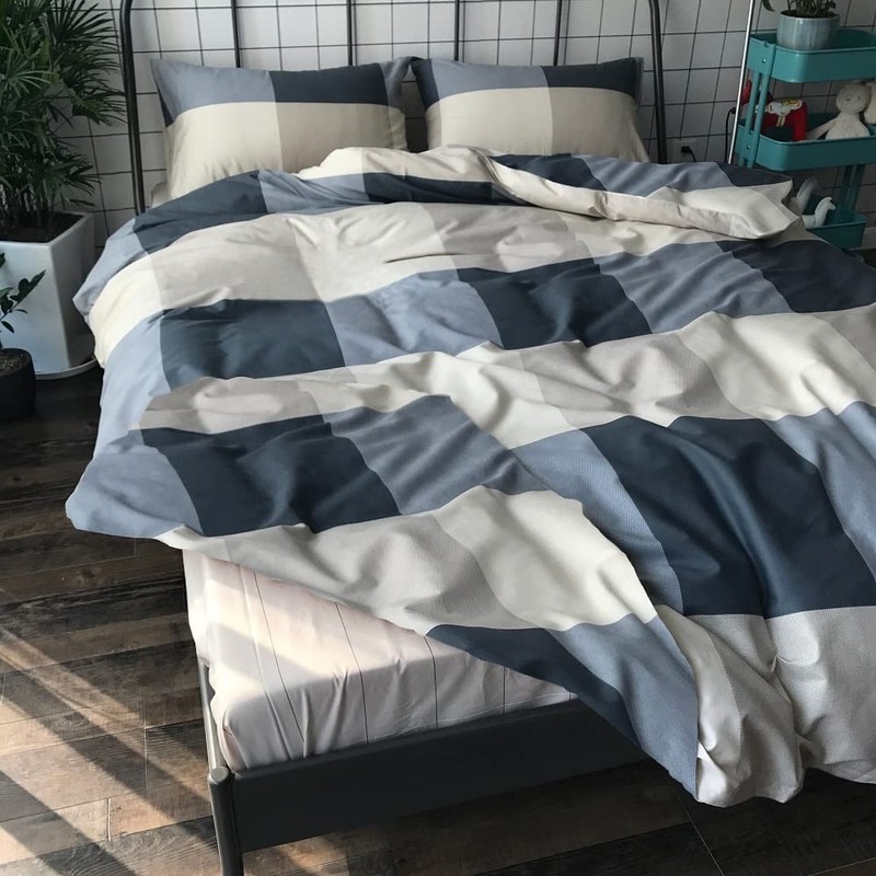 King Comforter Set Modern Style Checkered Pattern Comforter Boho Plaid Comfor... gallery