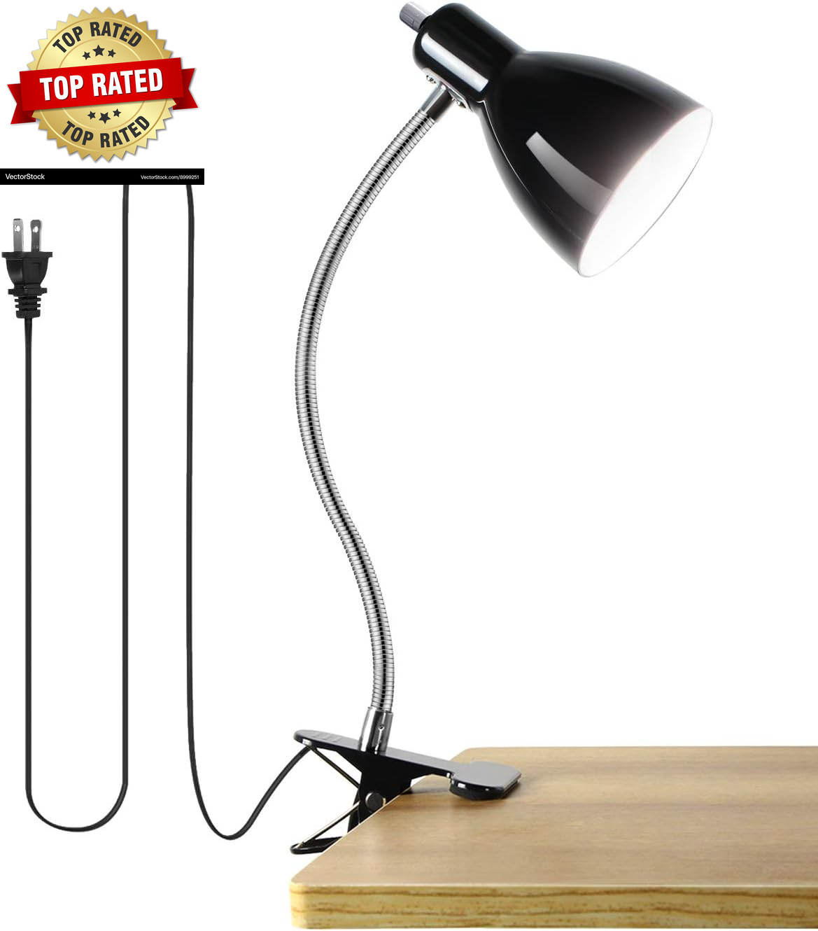 Desk Lamp Eye-Caring Table Lamps 360°Rotation Gooseneck Clip on Lamp Reading Lig gallery