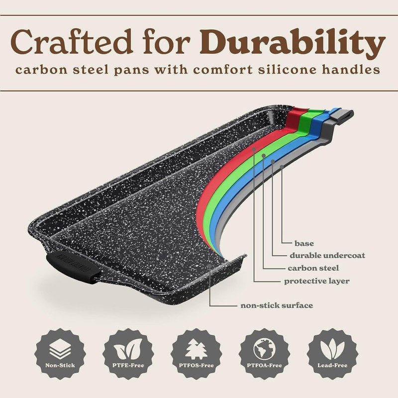 10-Piece Nonstick Stackable Bakeware Set Durable Easy-Release Black gallery