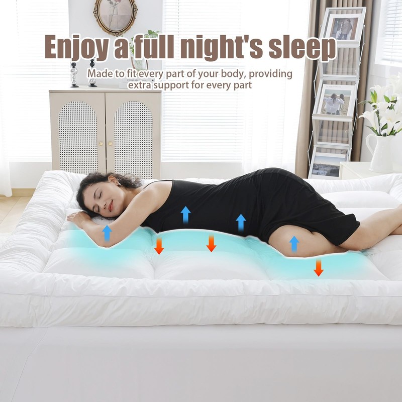Whatsbedding 5 Inch Memory Foam Mattress Topper Queen For Back Pain Relief gallery