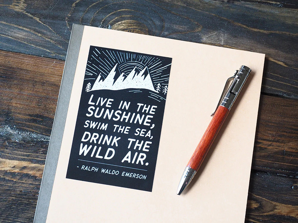 Emerson Quote Sticker - Black Rectangular gallery